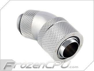 Bitspower G1/4 Thread 7/16" ID x 5/8" OD 30-Degree Dual Rotary Compression Fitting - Silver (BP-30R2CPF-CC6) - Digital Outpost LLC