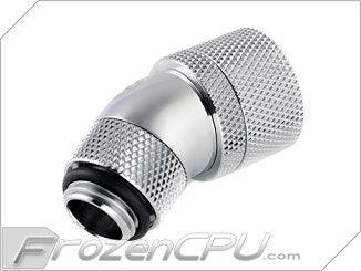 Bitspower G1/4 Thread 7/16" ID x 5/8" OD 30-Degree Dual Rotary Compression Fitting - Silver (BP-30R2CPF-CC6) - Digital Outpost LLC