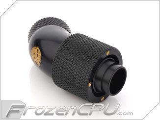 Bitspower G1/4 Thread 7/16" ID x 5/8" OD 45-Degree Rotary Compression Fitting - Matte Black (BP-MB45R2CPF-CC6) - Digital Outpost LLC