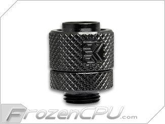 EK Perfect Seal G1/4 Thread 1/2" ID x 5/8" OD Compression Fitting - Gloss Black - Digital Outpost LLC